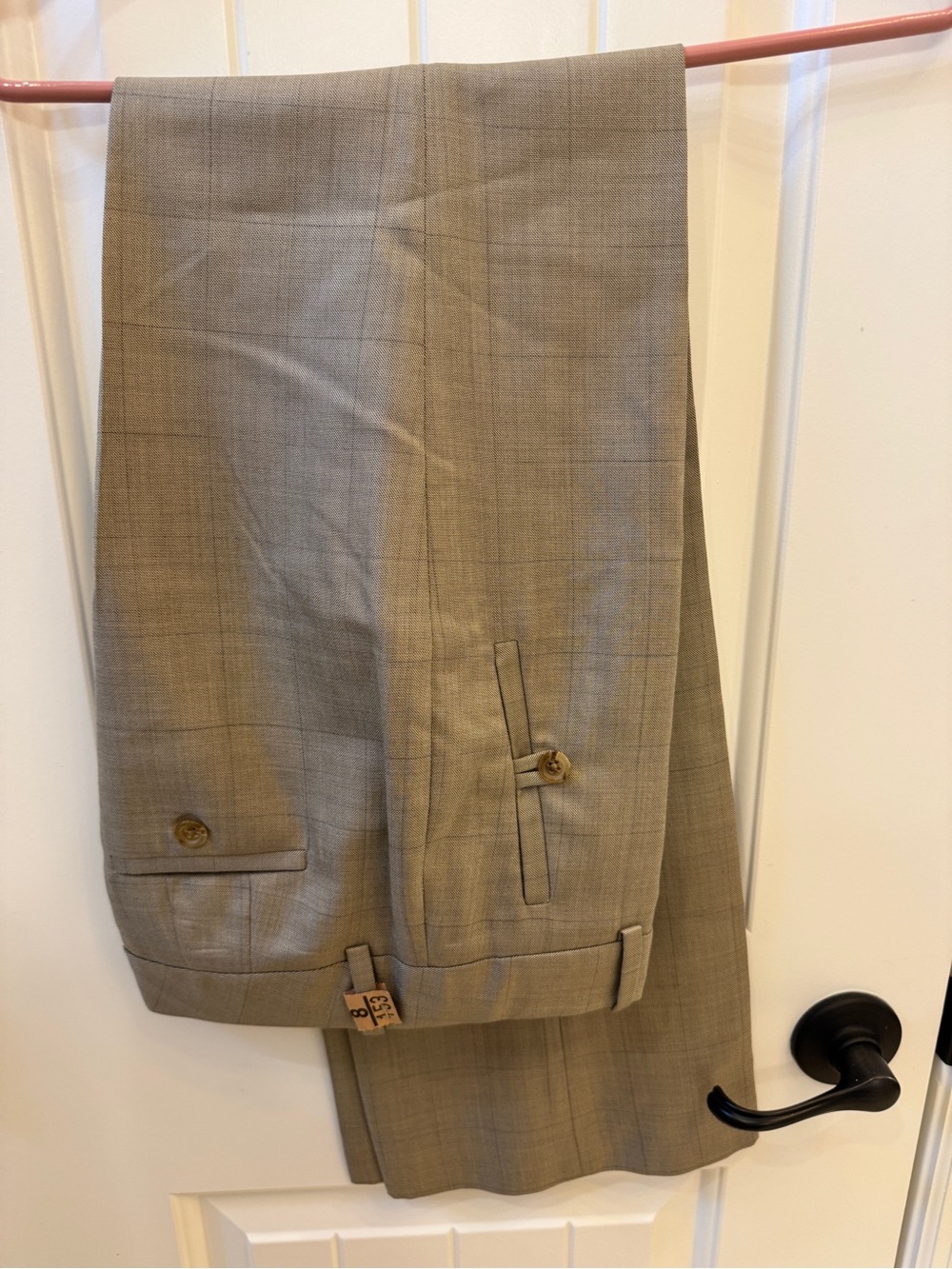 Banana Republic Tan Windowpane Dress Trousers